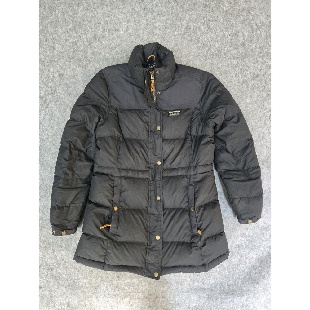 L L Bean Puffer Jacket Mens Small Black Mountain Classic Down Coat Downtek DL103